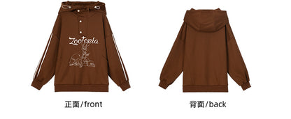 Zootopia Judy und Nick Grafik Braun Hoodie