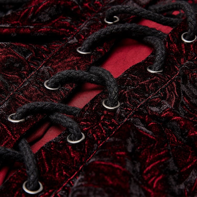 Men's Gothic Velvet Shirt Red