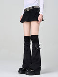 Overknee Leg Punk Warmers Black/White