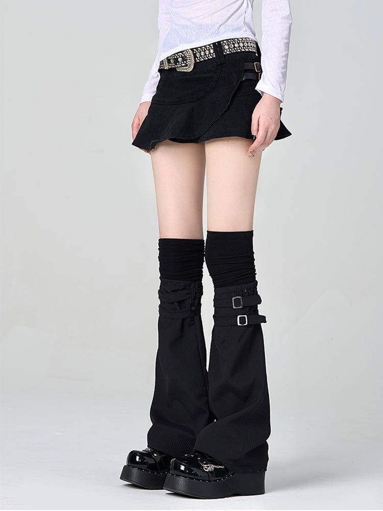 Overknee Leg Punk Warmers Black/White