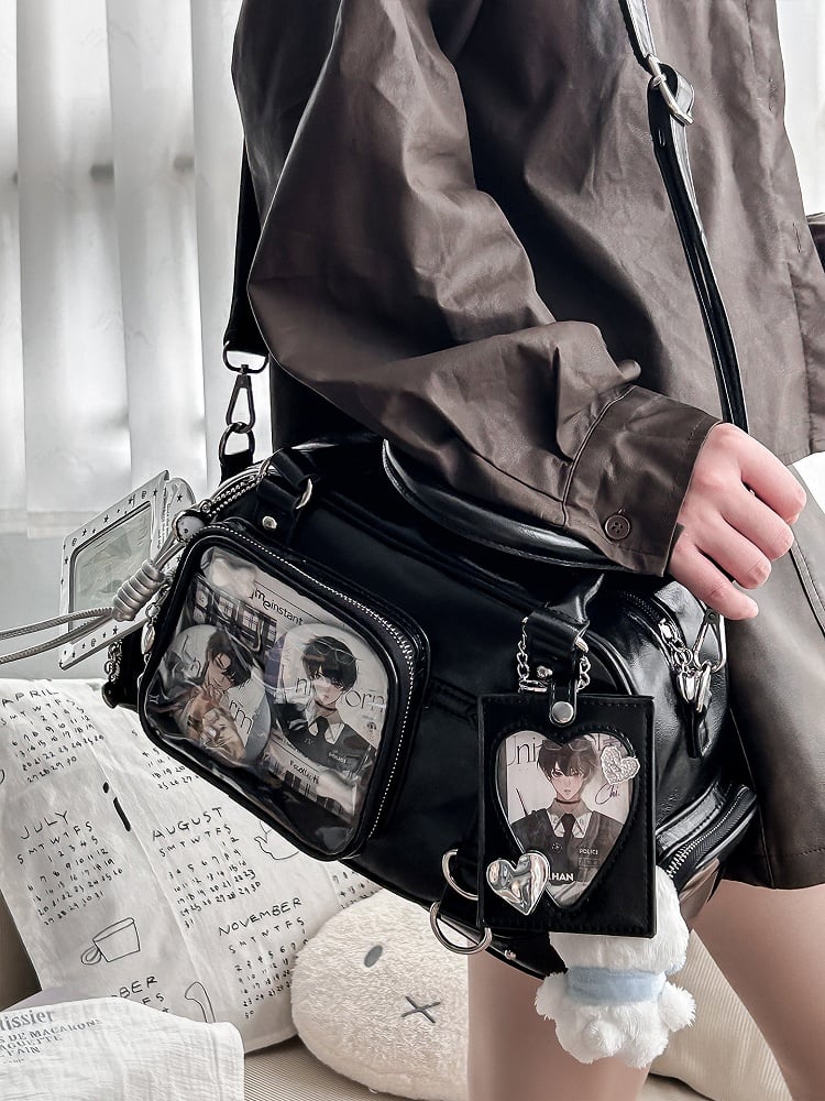 PU Holder Window with Display Ita Handbag Card Black