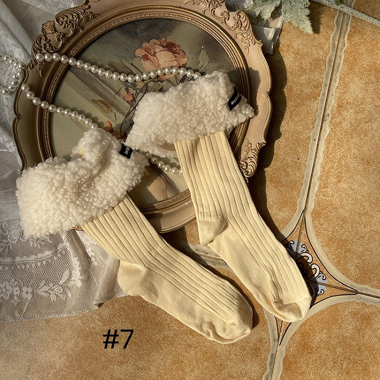 Sweet Plush Cuff Calf Socks