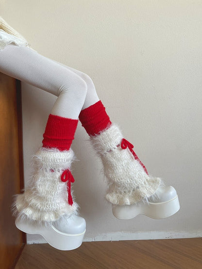 Warmers Soft Knit Red Leg