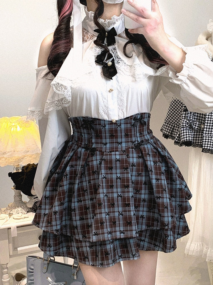 High-Waist Edgy in Skirt: 3 Sweet Jirai Tiered Plaid Kei Colors