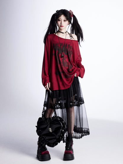 Tiered Mesh Skirt Trim Black Lace