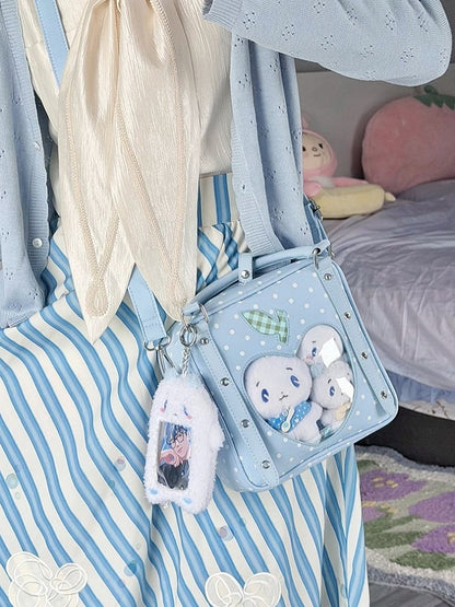 Heart Transparent Window Polka Dot Crossbody Bag - DRDR