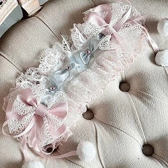 Pom-Pom (Lace Accents) Set Hairband Lolita Multi-Color