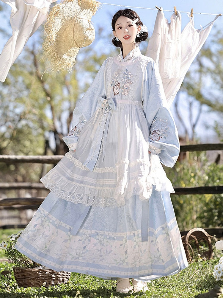 Alice in Wonderland Chinese Style Lolita Outfit Set for Spring Autumn - Unknown Star