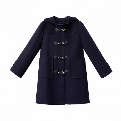 im Dufflecoat Blau Stil JK Uniform Kapuze Navy Preppy