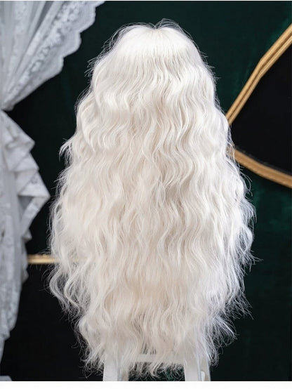 Blonde 87cm Wavy Wig with Air Bangs - Alice Garden