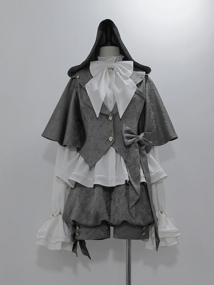 耳付きジャケットフードグレー王子バニーオーバーサイズファッション