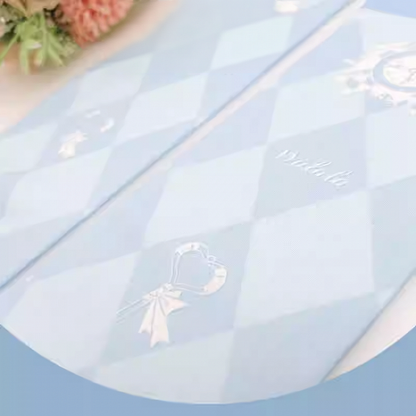 Alice in Wonderland Vibes Blue Diamond Pattern Over Knee Stockings