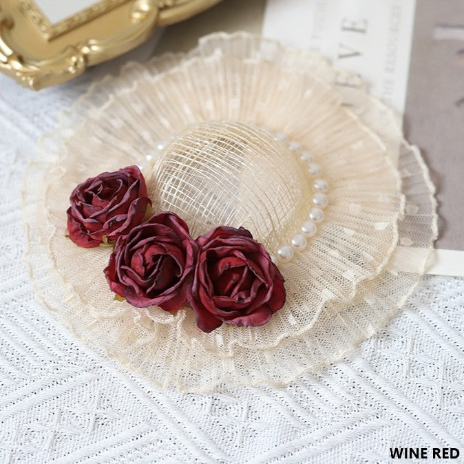 Hat Lolita Options Mini Color Details Bead Design Floral With 11