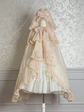 Trimming Bow Self-tie Neckline Cascading Cloak Ruffle Champagne Big
