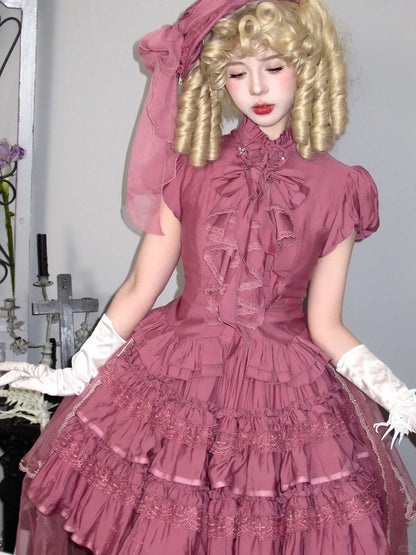 Pink Pastel Gothic Lolita Puffy Skirt