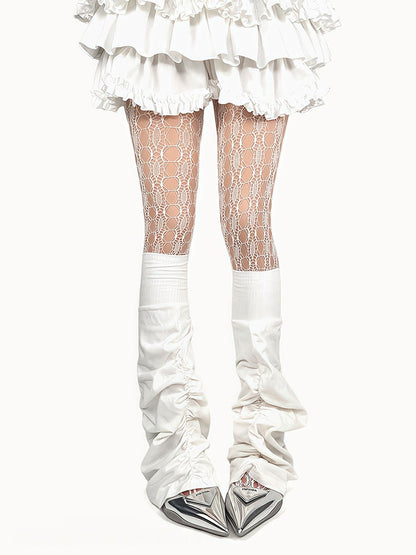 Flared Leg Ruched Loose Black/White/Gray Warmers