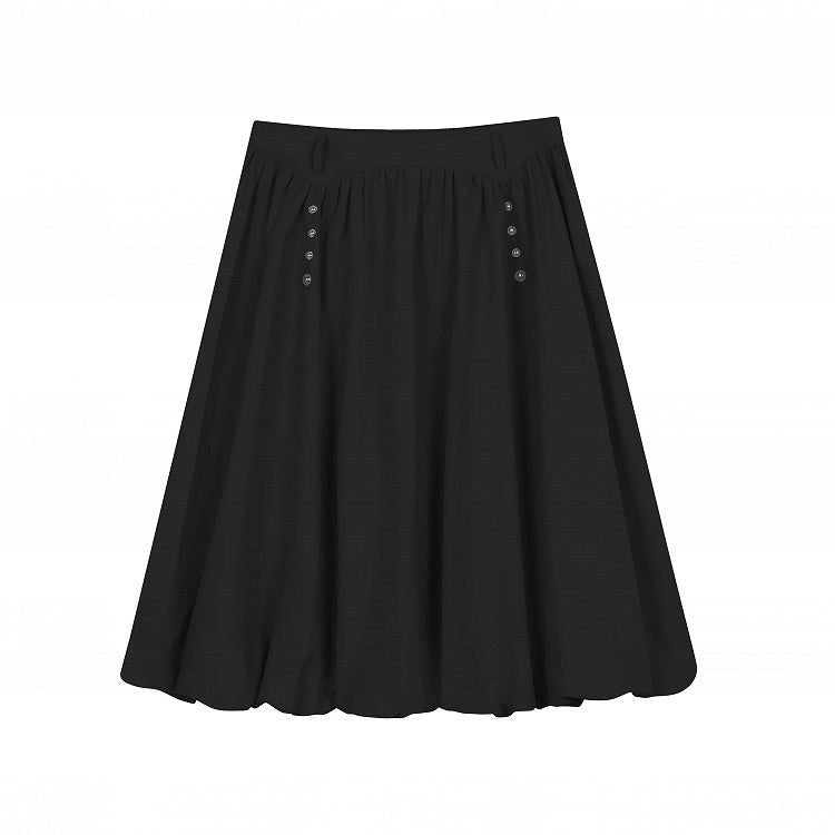 Black Bubble Gray Details / White Rivet with Skirt