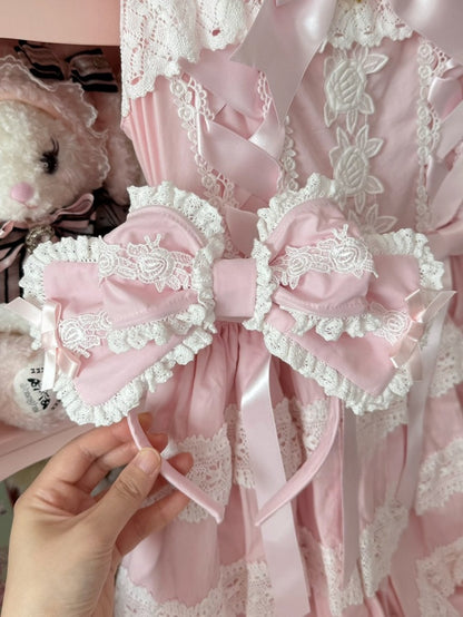 Red/Black KC Bowknot Lace Trim Pink/Wine