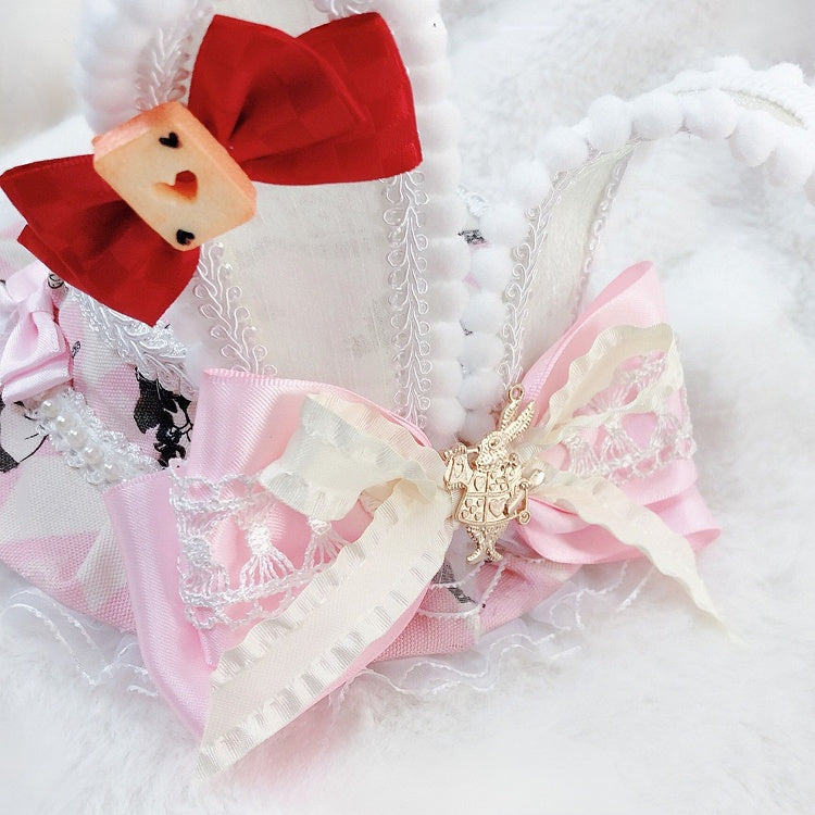 in Bunny Vibes Ears Poker Pink Mini Alice Hat Wonderland Decorated