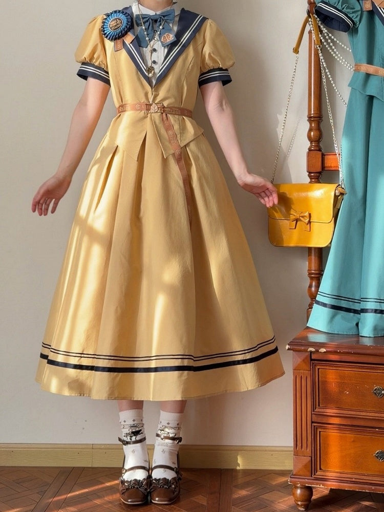 Yellow Sailor Collar Elegant Lolita Dress - LilyVow