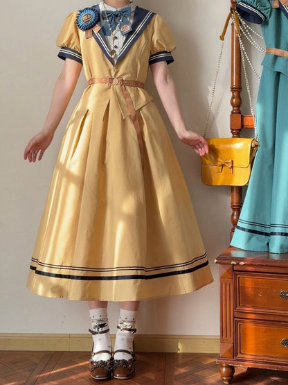 Yellow Sailor Collar Elegant Lolita Dress - LilyVow