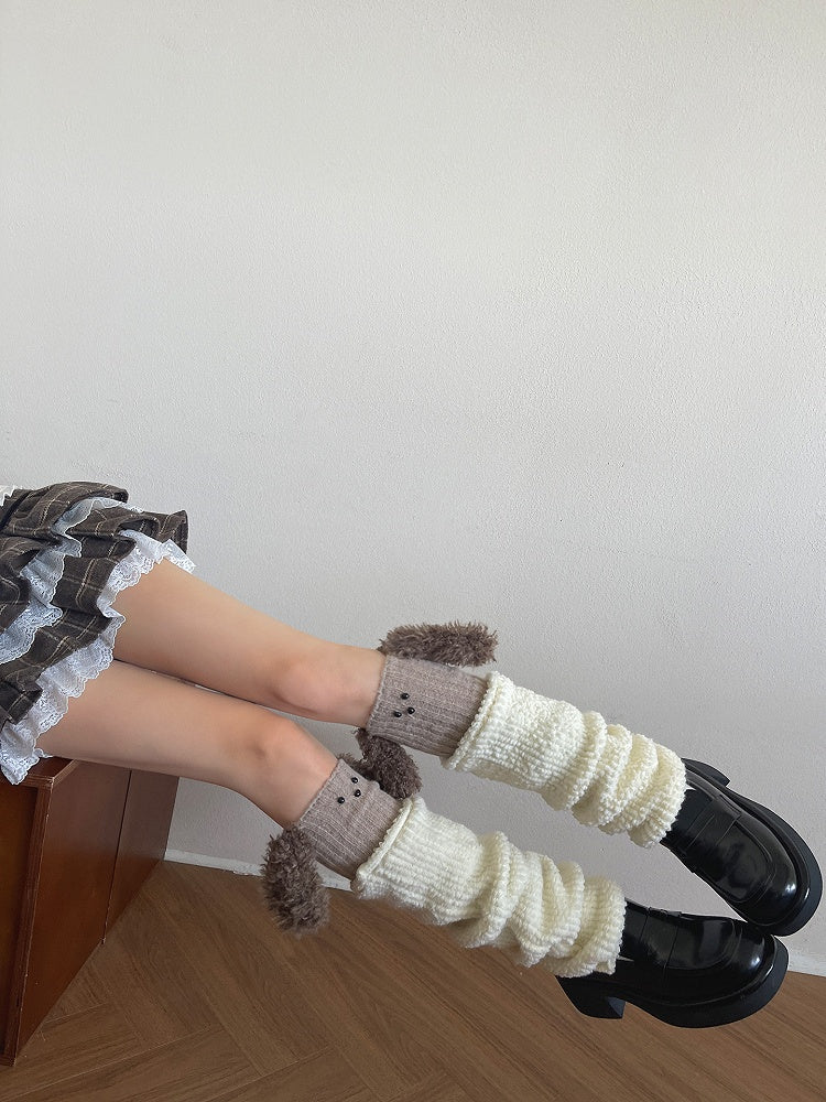 Creamy Knit Textured Warmers Leg