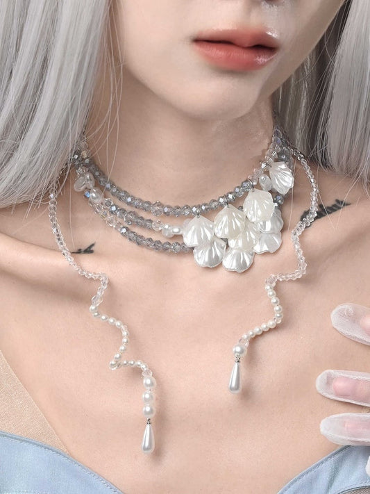 Mehrlagige Anhänger Muschelfee Perlenkette Sea Kei