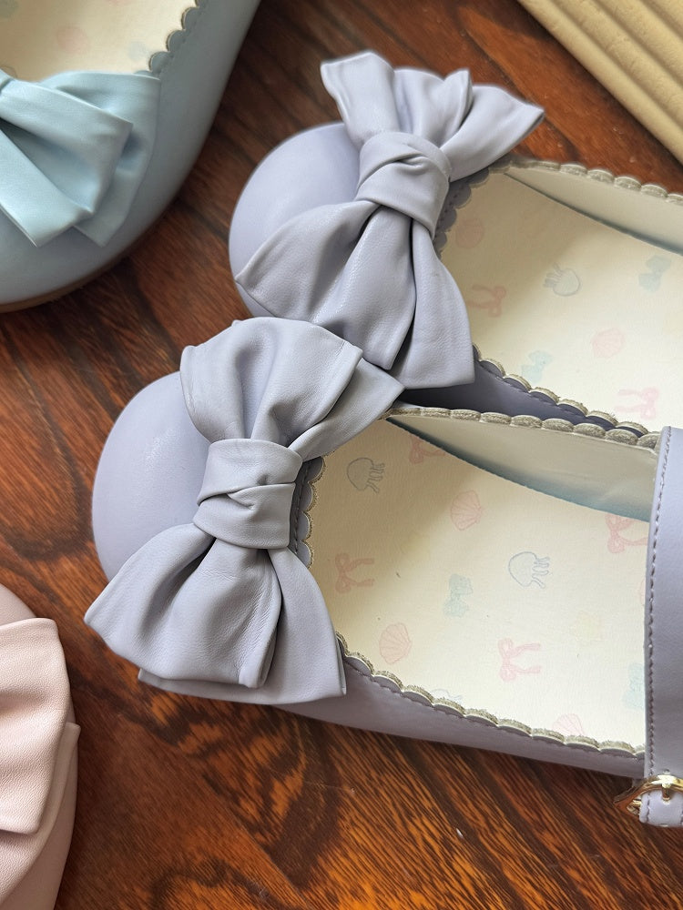 Purple Low-heel Wood - Solid Heart-shaped Janes Sweet Heel Lolita Mary Snap