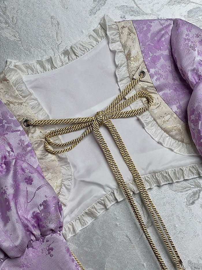 ジャカードパープルボレロローブタッセル