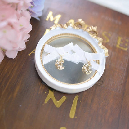 with Jirai Moon Kei Rhinestone Bowknot Hairclips and 5 Charm Colors