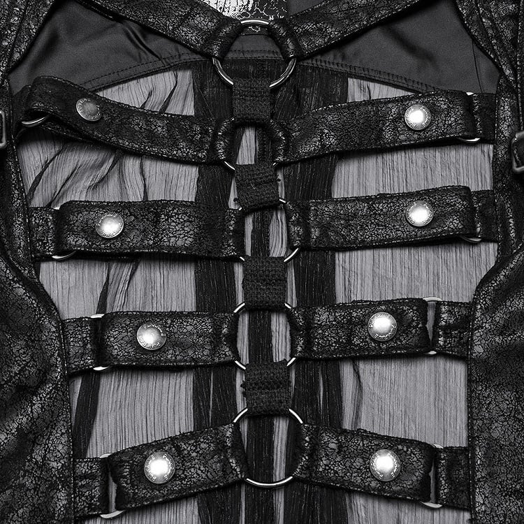 Black Punk Hollow Skeleton Personalized Vest