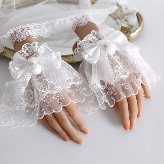 Sweet Shiro Bow (Elegant Cuffs Wrist Style) Sheer Lace