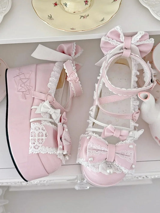 Sweet Platform Decor - Mary Janes Beads Pink