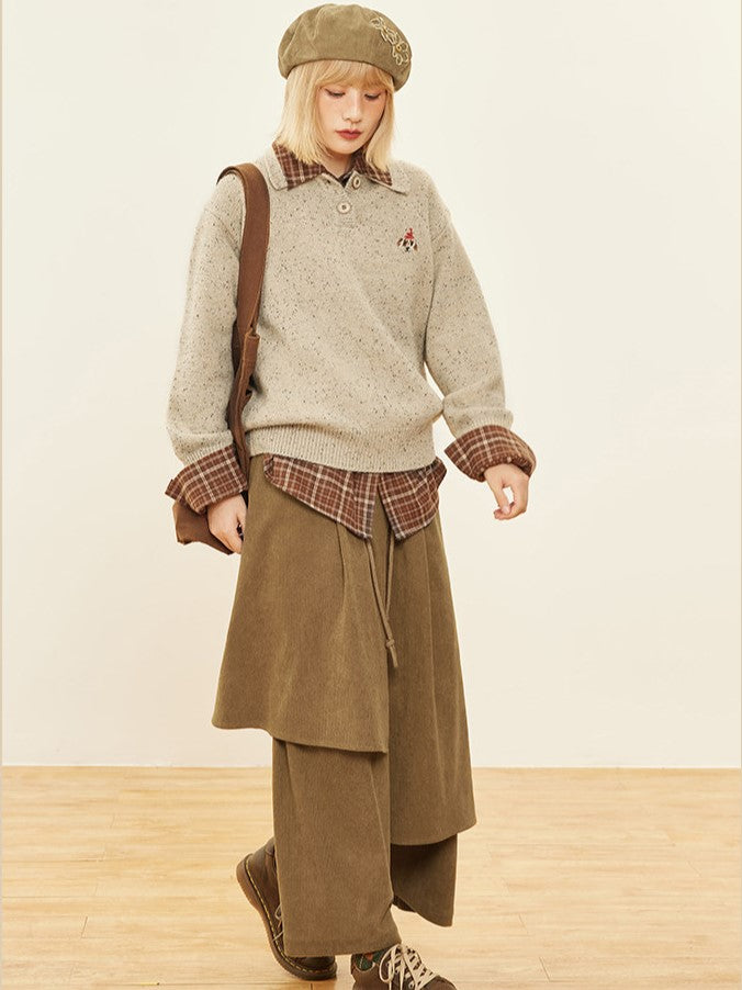 Asymmetrical Cut Pants 3 Wide-leg Design Colors