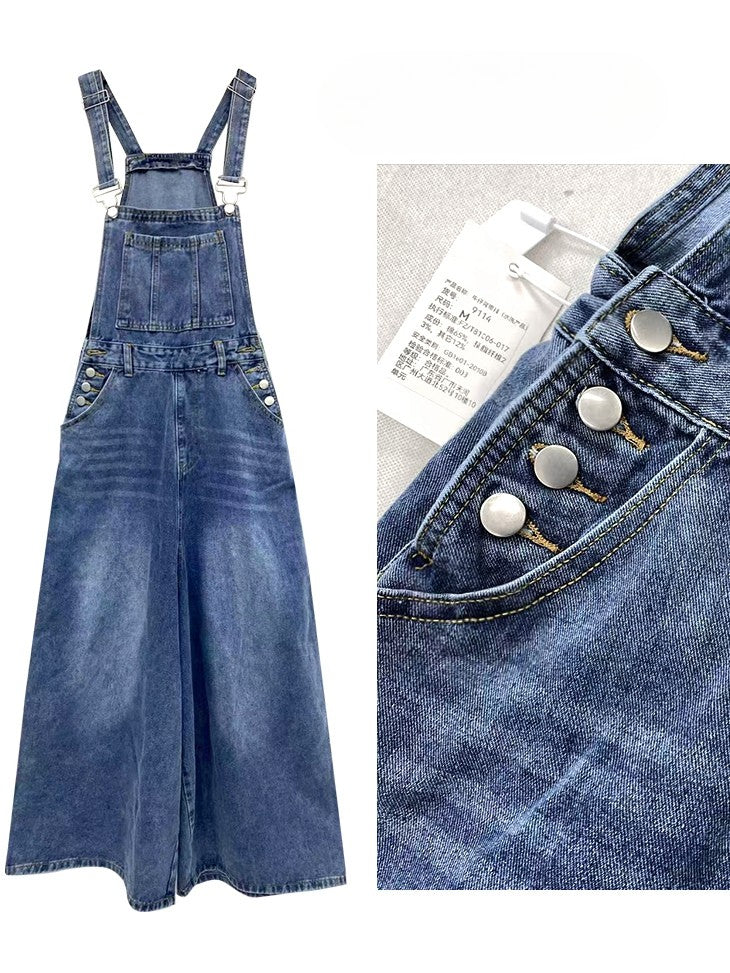 Jeans Schnitt Blau Y2K Weites Bein Bittersweet Overall