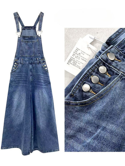 Jeans Schnitt Blau Y2K Weites Bein Bittersweet Overall