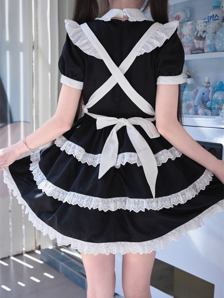 White Apron Lace-Up Decorations - Puppet Bombs