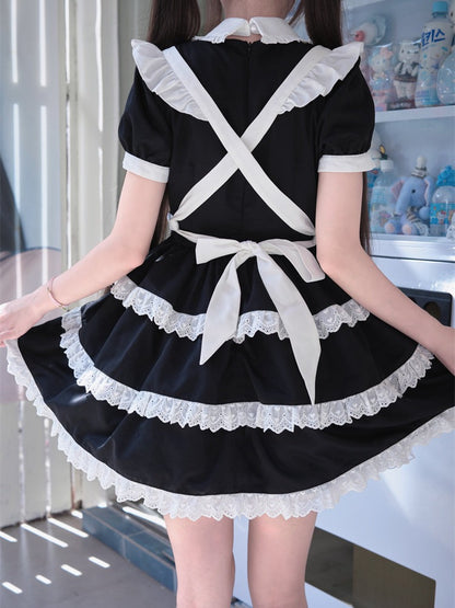 White Apron Lace-Up Decorations - Puppet Bombs