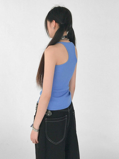Sky Blue Racerback Tank Top - innomoood