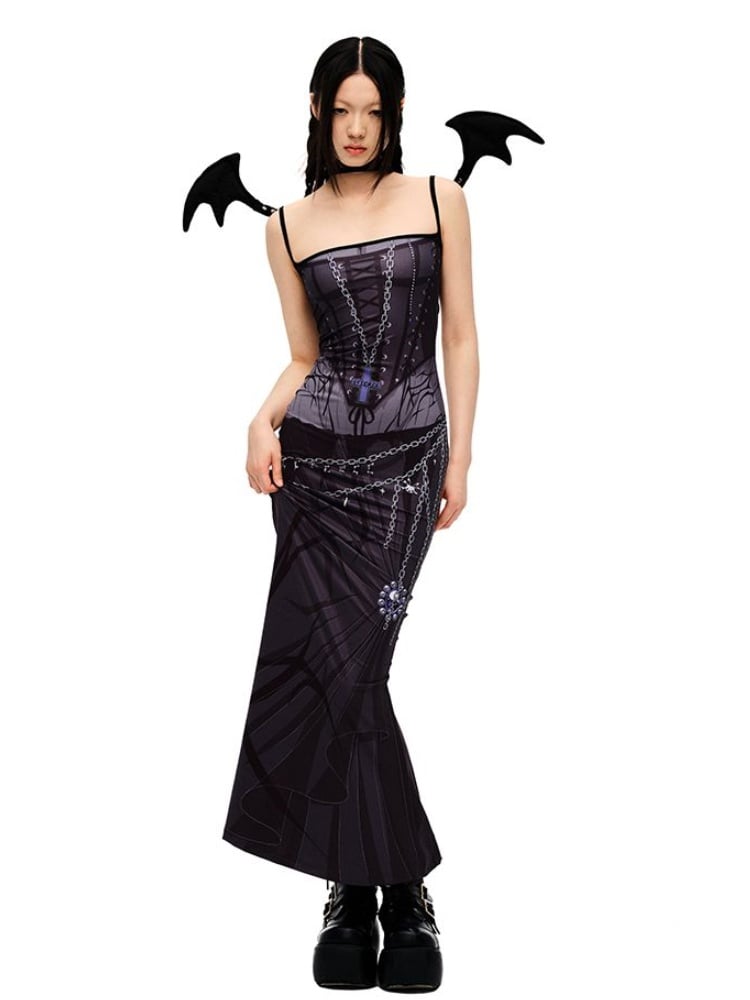 Punk Black Devil Wings Halsband