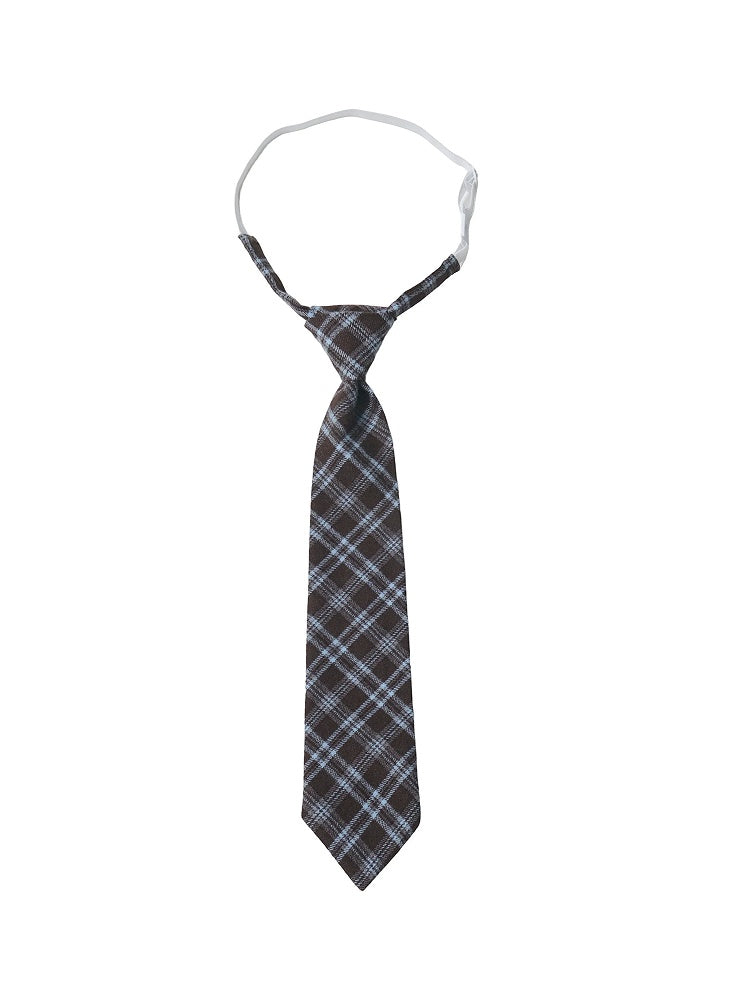 Brown Blue Plaid Necktie - PINK SAVIOR