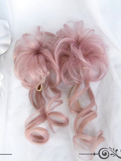 Pink 22cm Curly Bob Wig with Full Bangs - Sinwavy