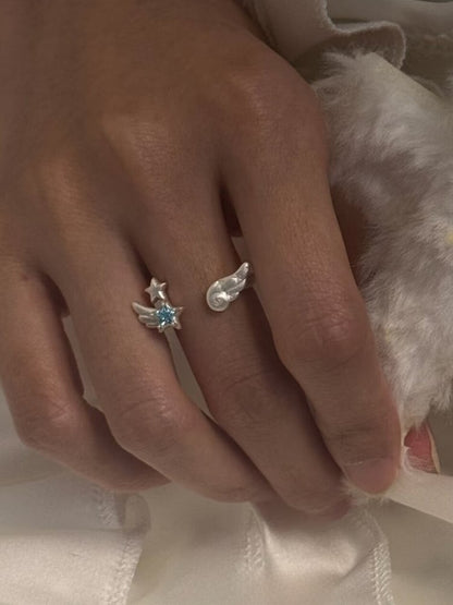 Star Rhinestone Decoration Y2K Ring - Kiwi Store