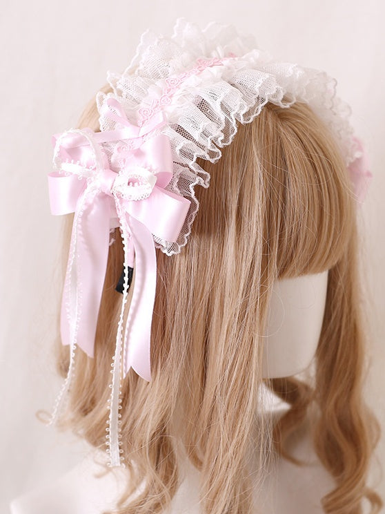 Ribbon Bowknot Lolita Lace Sweet Lovely Pink-Purple KC