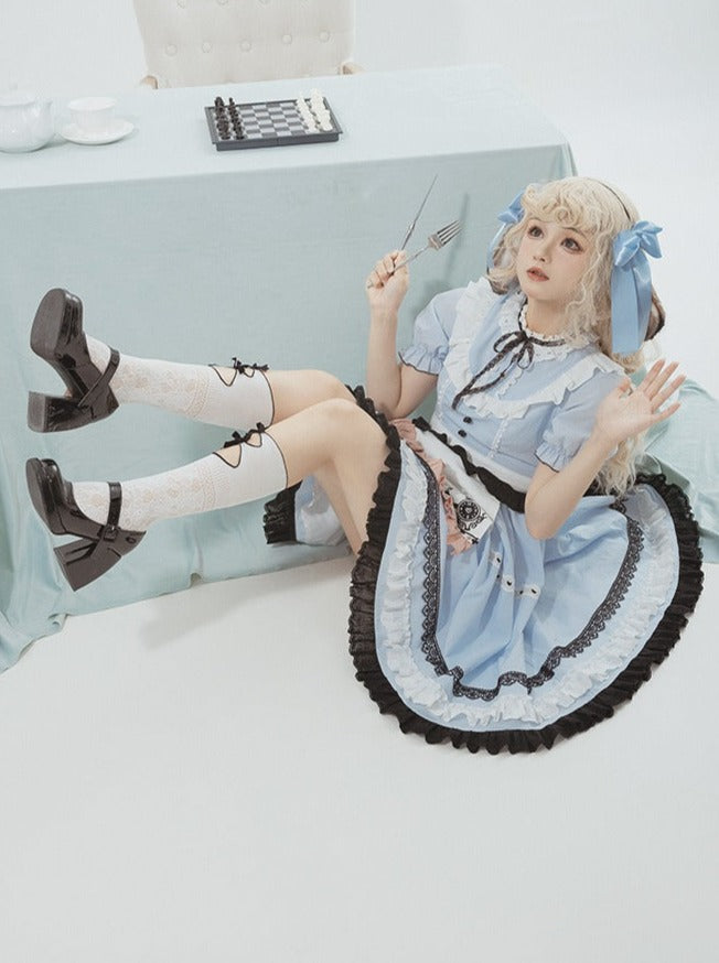 Schürze Mädchen Süßes Kleid Karo + Hase