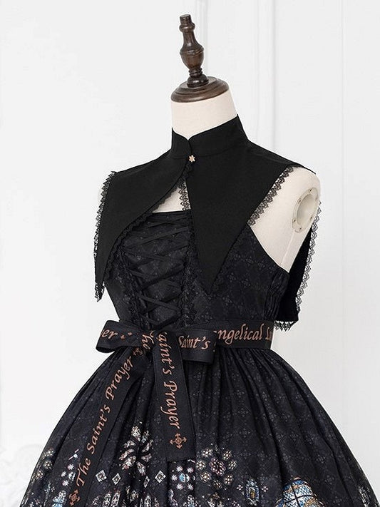 Detachable Black/White Lace Collar Edging with Lolita