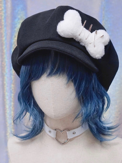 Black/Khaki/Brown Hat Beret Bone Design