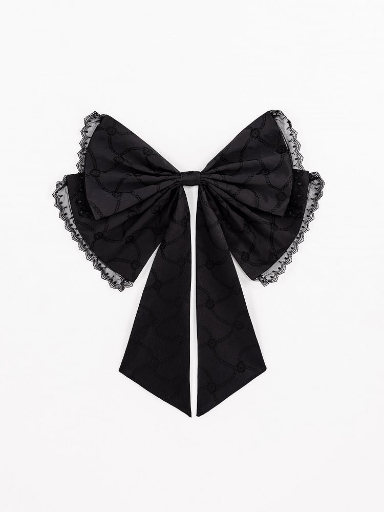 Princess Lolita Corset-Waist Dress with Ruffled Skirt in Black