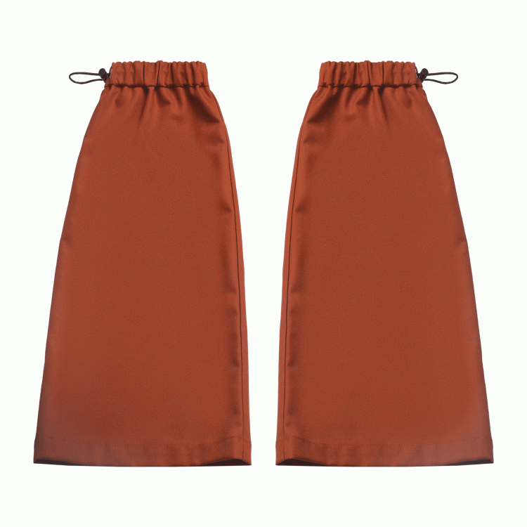 Orangefarbene Beinwärmer mit Kordelzug