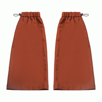 Orangefarbene Beinwärmer mit Kordelzug